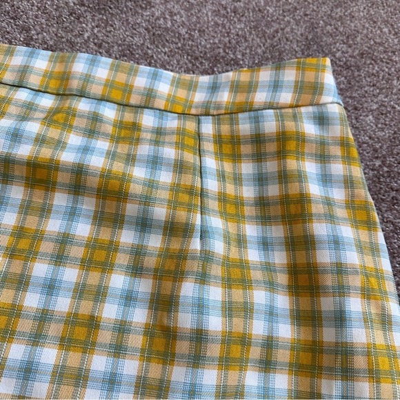 Cider Yellow White Plaid Bow Side Midi Skirt Women’s Plus Size 2X Twee Academia - Picture 13 of 16